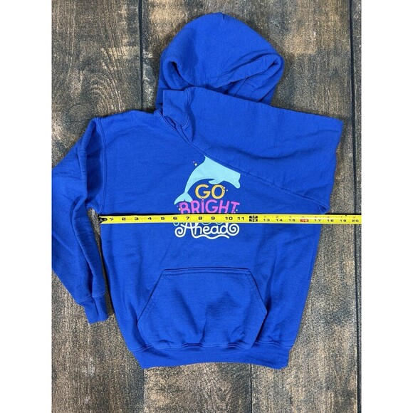 Gildan Youth Size Medium Girl Scouts Go Bright Ahead Dolphin Hoodie! - Picture 3 of 5